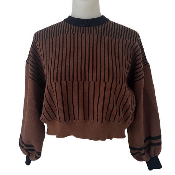 Philosophy Sweaters - Philosophy Balloon Sleeve Cropped Sweater Size XS Brown